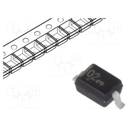 25 pcs x ONSEMI - MM3Z3V0T1G - Diode: Zener, 0.3W, 3V, SMD, , SOD323, single diode