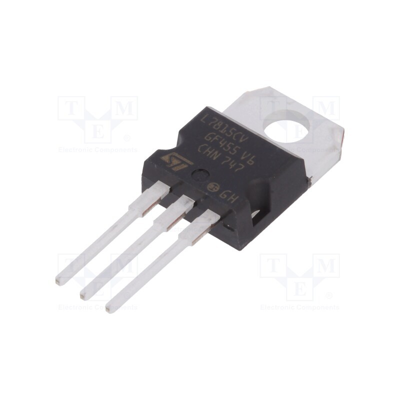 3 pcs x STMicroelectronics - L7815CV - IC: voltage regulator, linear,fixed, 15V, 1.5A, TO220AB, THT,