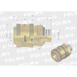 Pneumatic quick connector p26 nw7 2 socket 1 4