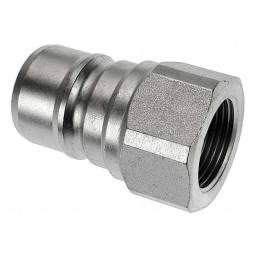 Quick connector plug, external thread