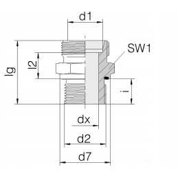 Straight connection with gasket m16x1 5 m18x1 5 12l