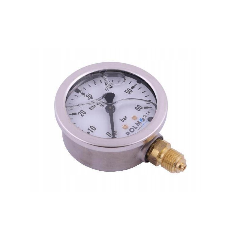 Glycerine manometer m63 0 60 bar bottom connection