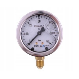 Glycerine manometer m63 0 60 bar bottom connection