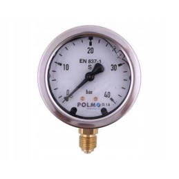 Glycerine manometer m63 0 40 bar bottom connection