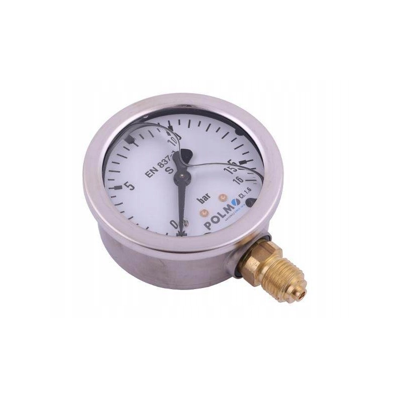Glycerin manometer m63 0 16 bar bottom connection
