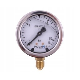 Glycerin manometer m63 0 16 bar bottom connection