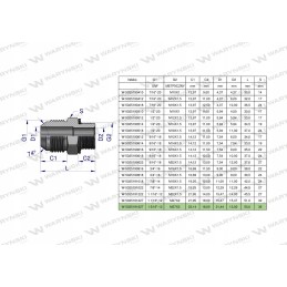 Hydraulic connection bb 1 5 16 x m27x2 Warynski