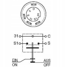 PTO shaft activation switch button, 4 pin