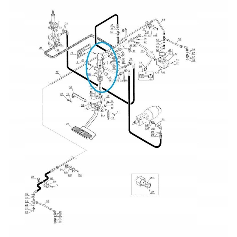 Brake master cylinder new holland lm 85820347 cnh