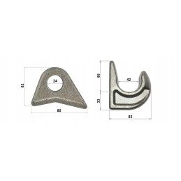 Set of 2x hooks, 2x eyes, Euro frame for welding