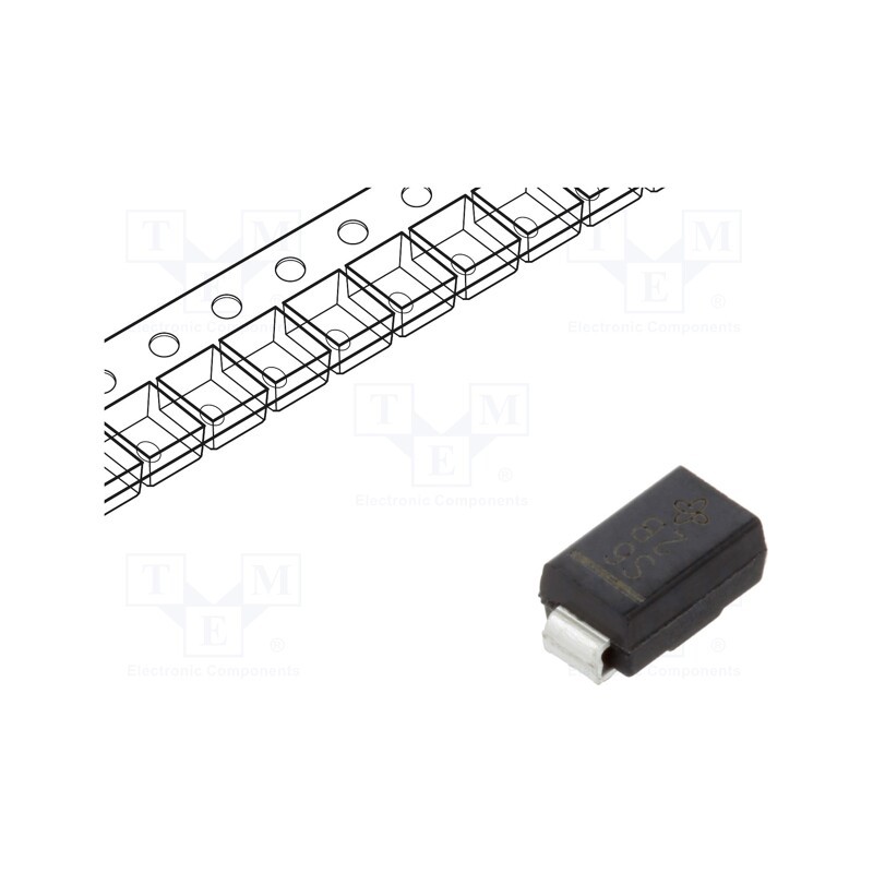 10 pcs x VISHAY - SS16-E3/5AT - Diode: Schottky rectifying, SMD, 60V, 1A, SMA,