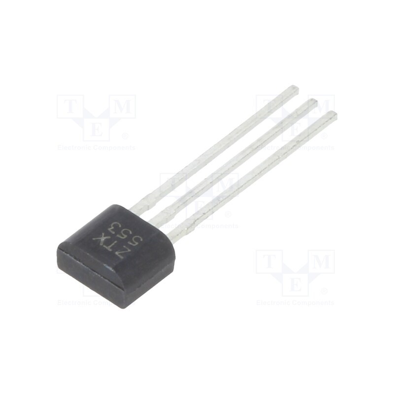 1 pcs x DIODES INCORPORATED - ZTX553 - Transistor: PNP, bipolar, 100V, 1A, 1W, TO92