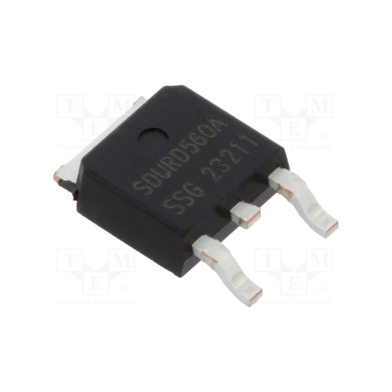3 pcs x SMC DIODE SOLUTIONS - SDURD560ATR - Diode: rectifying, SMD, 600V, 5A, 35ns, DPAK, Ufmax: 1.7V, Ir: 5uA
