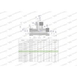 Metric hydraulic tee bbb m22x1 5 15l xt