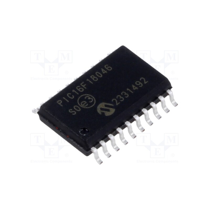 1 pcs x MICROCHIP TECHNOLOGY - PIC16F18046-I/SO - IC: PIC microcontroller, 28kB, 32MHz, EUSART,I2C,PWM,SPI, SMD