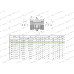 Metric hydraulic connector bb m14x1 5 08l xg
