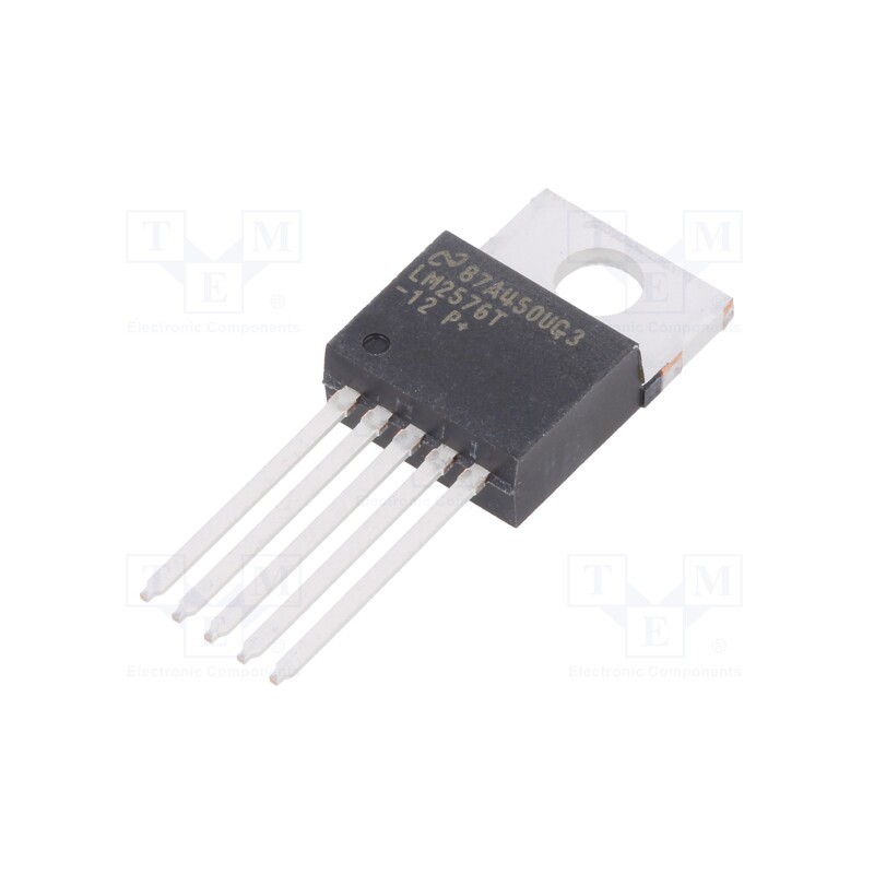 1 pcs x TEXAS INSTRUMENTS - LM2576T-12/NOPB - IC: PMIC, DC/DC converter, Uin: 4÷40VDC, Uout: 12VDC, 3A, TO220-5