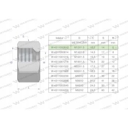 Metric hydraulic nut m06l m12x1 5 06l