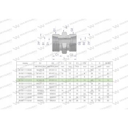 Metric hydraulic connector bb m18x1 5 12l xg