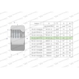 Metric hydraulic nut m12l m18x1 5 12l