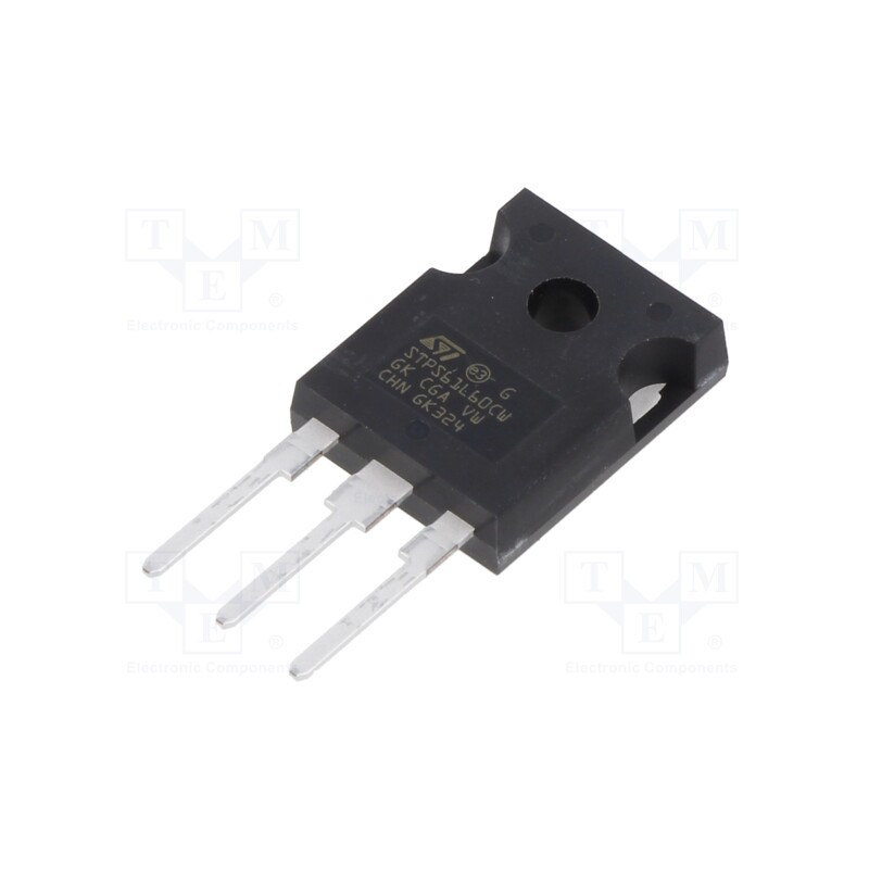 1 pcs x STMicroelectronics - STPS61L60CW - Diode: Schottky rectifying, THT, 60V, 30Ax2, TO247, , Ir: 350mA