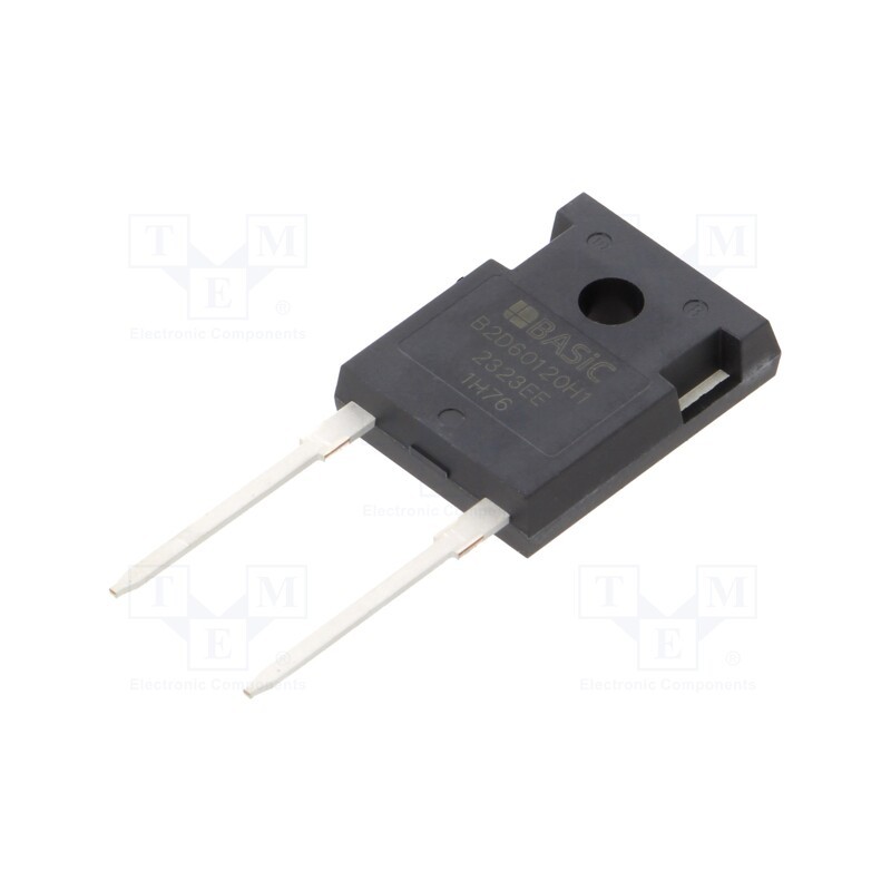 1 pcs x BASiC SEMICONDUCTOR - B2D60120H1 - Diode: Schottky rectifying, SiC, THT, 1.2kV, 60A, 361W, TO247-2