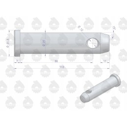 Original mf lower hitch hook support pin