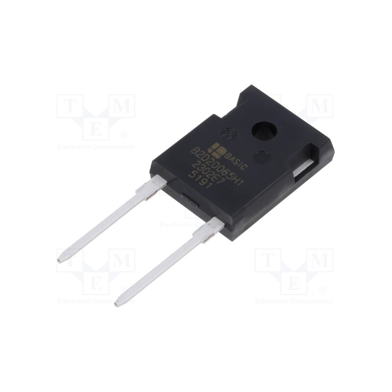 1 pcs x BASiC SEMICONDUCTOR - B2D20065H1 - Diode: Schottky rectifying, SiC, THT, 650V, 20A, 130W, TO247-2,
