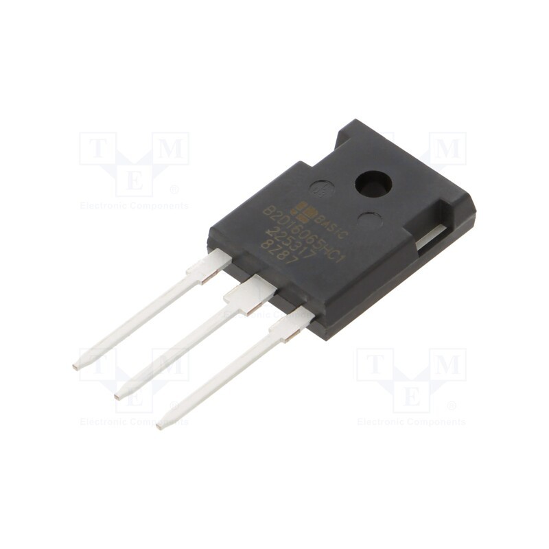 1 pcs x BASiC SEMICONDUCTOR - B2D16065HC1 - Diode: Schottky rectifying, SiC, THT, 650V, 8Ax2, TO247-3,