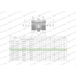 Metric hydraulic connector bb m22x1 5 15l xg