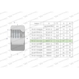 Metric hydraulic nut m15l m22x1 5 15l