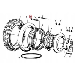 Wheel disc bolt m16x1 5x68 for Ursus C 330