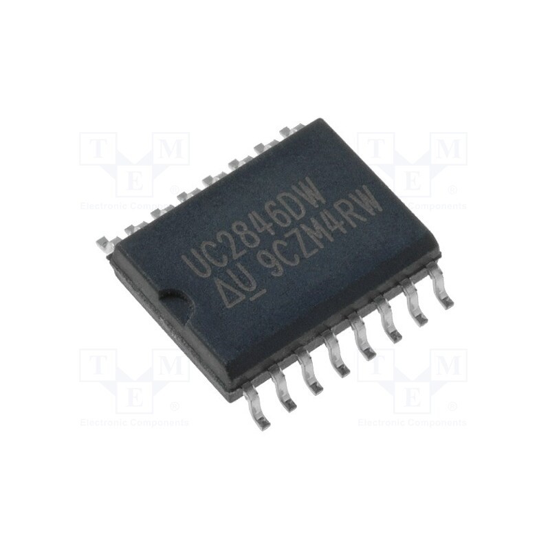 1 pcs x TEXAS INSTRUMENTS - UC2846DWG4 - IC: PMIC, PWM controller, 0.5A, 39÷500kHz, Ch: 2, SO16-W, push-pull