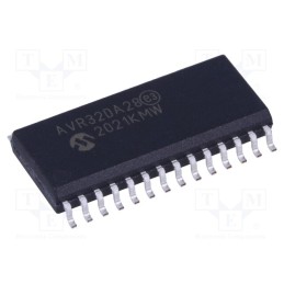 1 pcs x MICROCHIP TECHNOLOGY - AVR32DA28-I/SO - IC: AVR microcontroller, SO28, 1.8÷5.5VDC, Cmp: 3, AVR32, AVR-DA