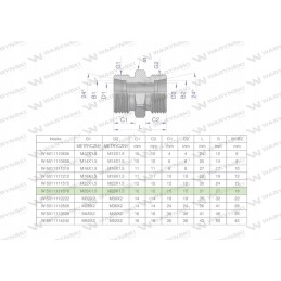 Metric hydraulic connector bb m26x1 5 18l xg