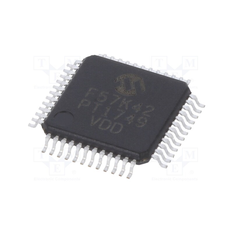 1 pcs x MICROCHIP TECHNOLOGY - PIC18F57K42-I/PT - IC: PIC microcontroller, 128kB, 64MHz, I2C x2,LIN,SPI,UART x2