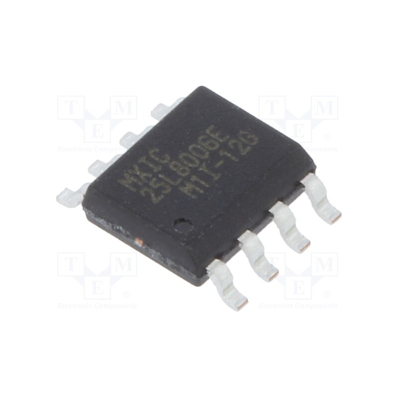 1 pcs x MACRONIX INTERNATIONAL - MX25L8006EM1I-12G/TUBE - IC: FLASH memory, 8MbFLASH, SPI, 86MHz, 2.7÷3.6V, SOP8, serial
