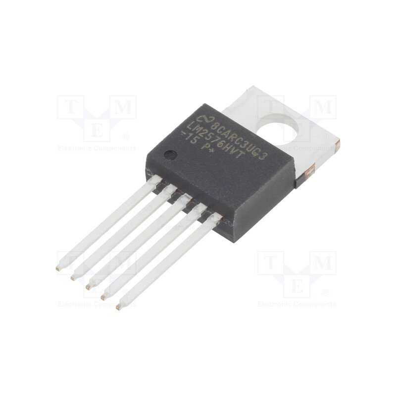 1 pcs x TEXAS INSTRUMENTS - LM2576HVT-15/NOPB - IC: PMIC, DC/DC converter, Uin: 4÷60VDC, Uout: 15VDC, 3A, TO220-5