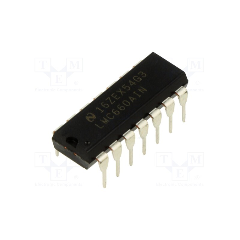 1 pcs x TEXAS INSTRUMENTS - LMC660AIN/NOPB - IC: operational amplifier, 1.4MHz, Ch: 4, DIP14, 4.75÷15.5VDC,