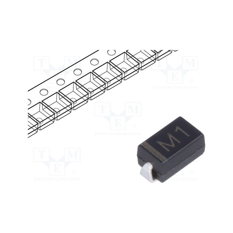 20 pcs x DACO Semiconductor - M1 - Diode: rectifying, SMD, 50V, 1A, SMA, Ufmax: 1.1V, Ifsm: 30A