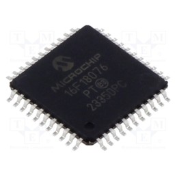 1 pcs x MICROCHIP TECHNOLOGY - PIC16F18076-E/PT - IC: PIC microcontroller, 28kB, 32MHz, 1.8÷5.5VDC, SMD, TQFP44