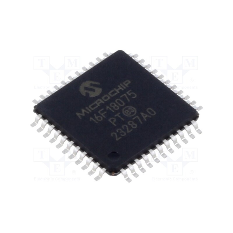 1 pcs x MICROCHIP TECHNOLOGY - PIC16F18075-E/PT - IC: PIC microcontroller, 14kB, 32MHz, 1.8÷5.5VDC, SMD, TQFP44