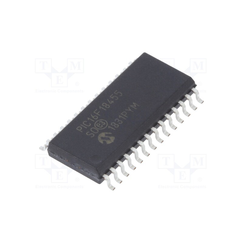 1 pcs x MICROCHIP TECHNOLOGY - PIC16F18455-I/SO - IC: PIC microcontroller, 14kB, 32MHz, 2.3÷5.5VDC, SMD, SO28, PIC16