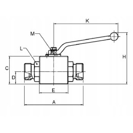 Ball valve 2 2 m22x1 5