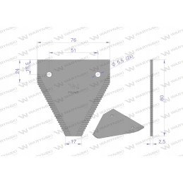 Bison 506000001 serrated blade for knife bar