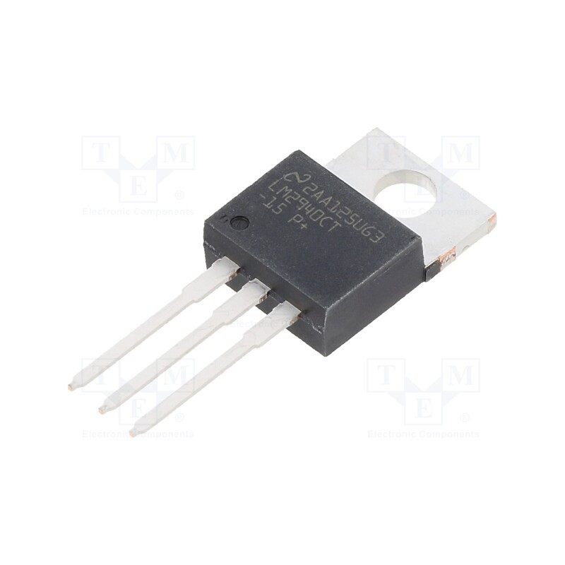 1 pcs x TEXAS INSTRUMENTS - LM2940CT-15/NOPB - IC: voltage regulator, LDO,fixed, 15V, 1A, TO220-3, THT, , Ch: 1