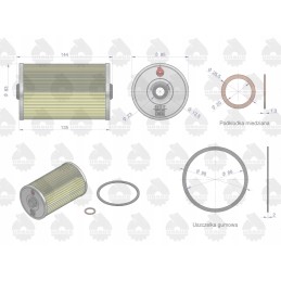 Primary fuel filter insert wp10 5 ac 385 zetor p