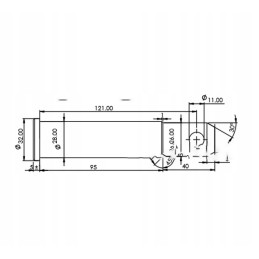 Lower hitch fork pin for c 330 c 360 506