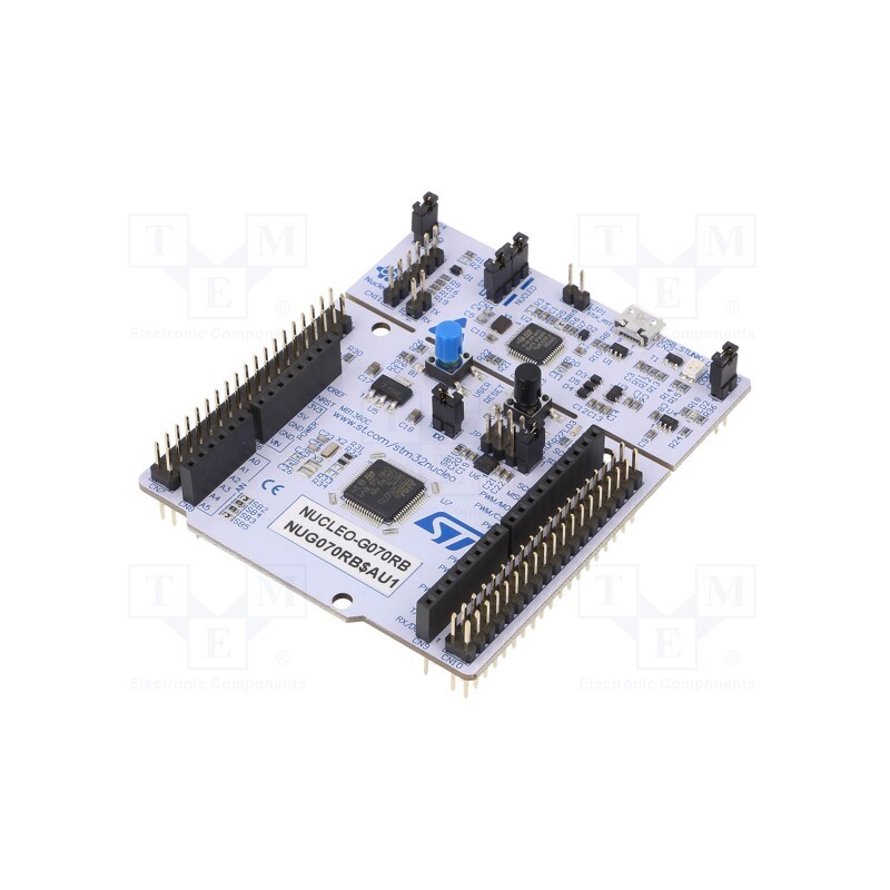 1 pcs x STMicroelectronics - NUCLEO-G070RB - Dev.kit: STM32, STM32G070RB, pin strips,pin header,USB B micro