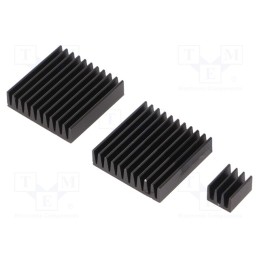 1 pcs x TEKO - RPI-COOLKIT.9 - Heatsink: extruded, grilled, Raspberry Pi, black, aluminium